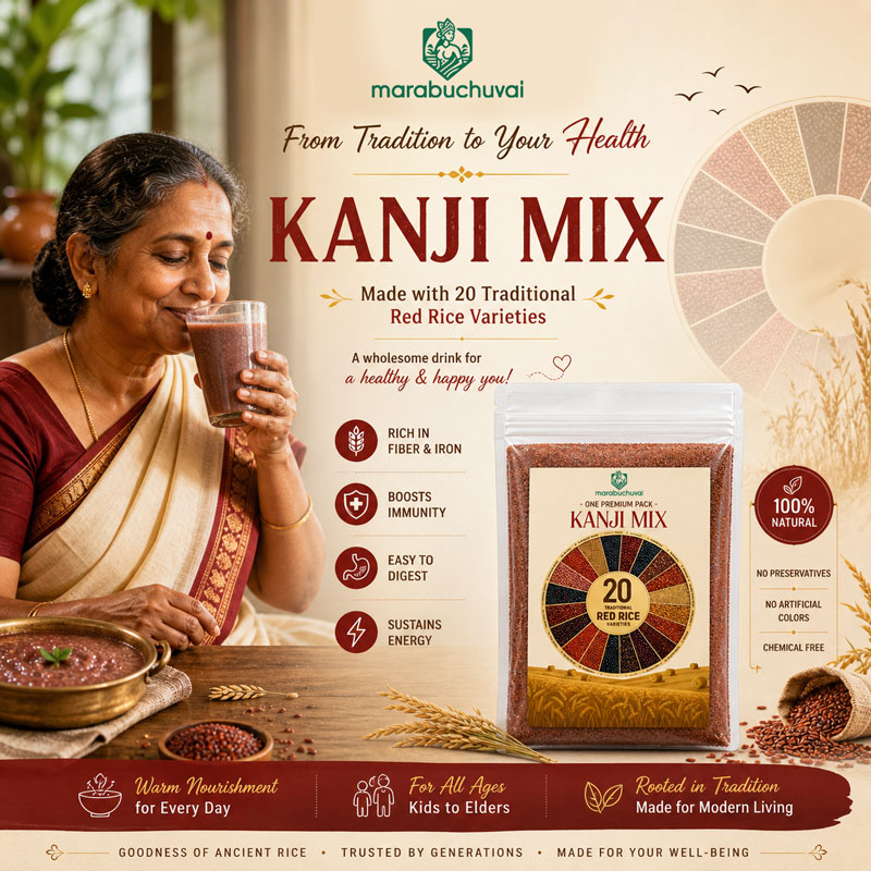 Premium Red Kanji Mix – 20 Traditional Red Rice Varieties | Natural Health Drink Powder